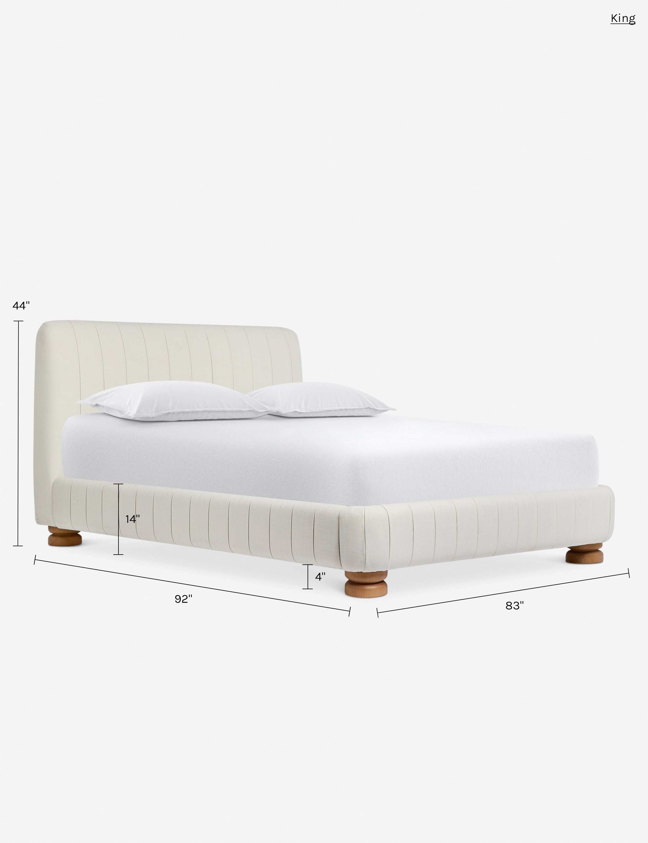 Lulu and Georgia Koppel Platform Bed – Natural Linen Weave - view 10