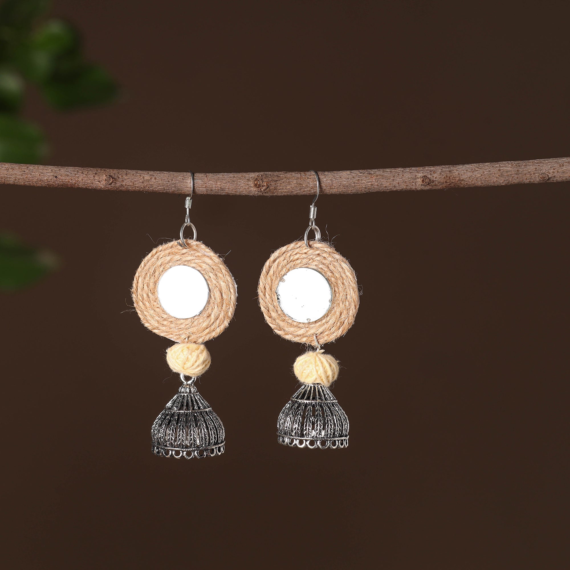 JALPARI Anika German Silver Jute Jhumki Earrings