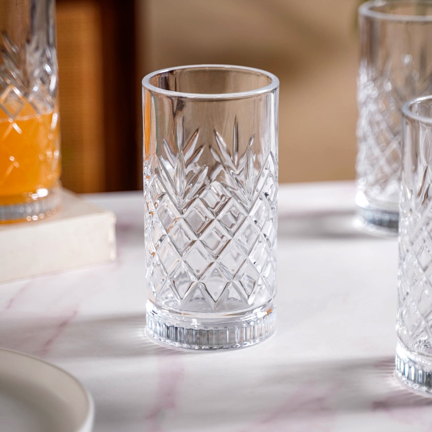 Nestasia Textured Glass Tall Tumblers Set Of 6 490ml - view 7
