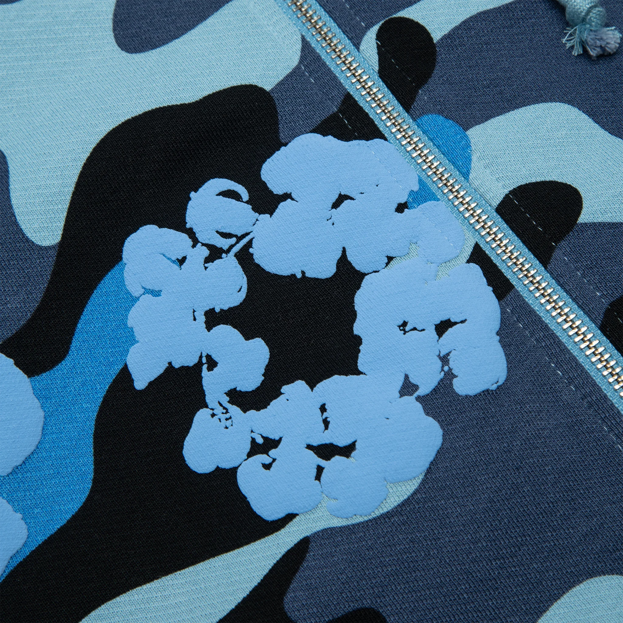 Denim Tears Blue Camo Cotton Wreath Zip-Up Hoodie - view 4