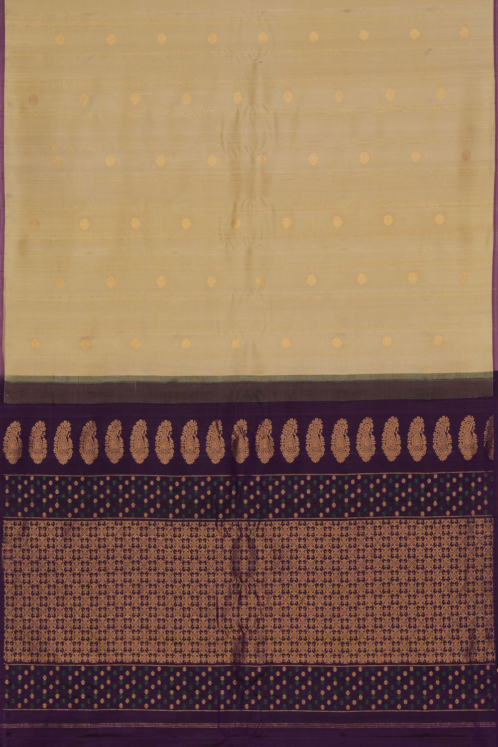 Kalanjali Gadwal Silk Classy Beige Saree – Women's - view 3