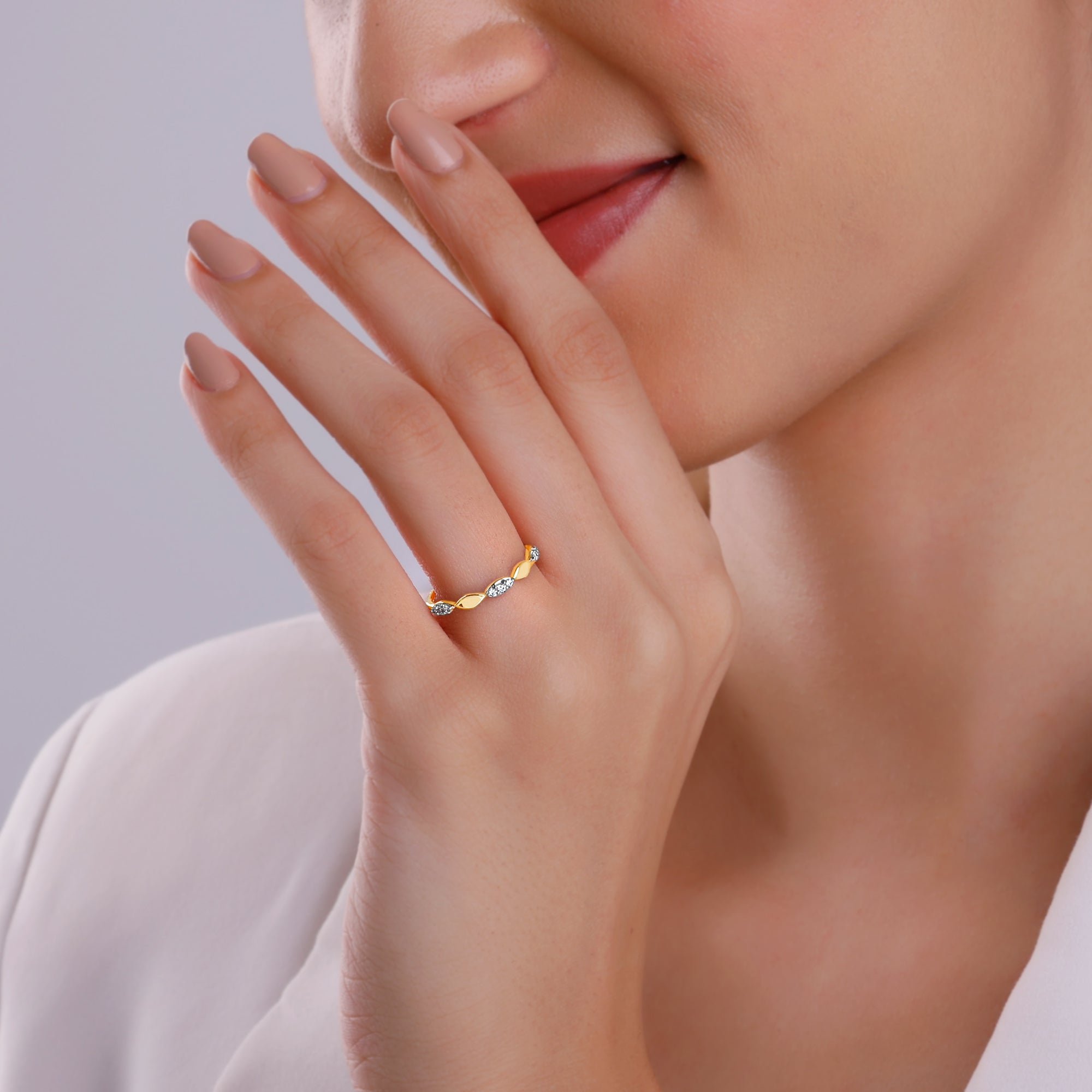 GIVA Jewellery Gold Folio Diamond Ring - view 3