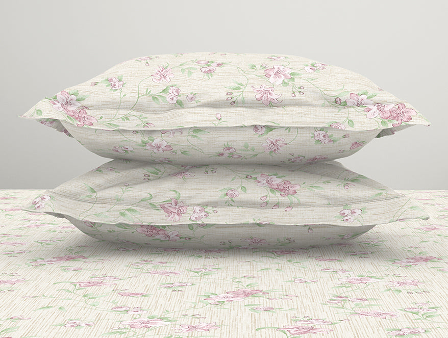 Spaces India Gloral Pink Polycotton Fitted Queen Harmony - By Welspun - view 5