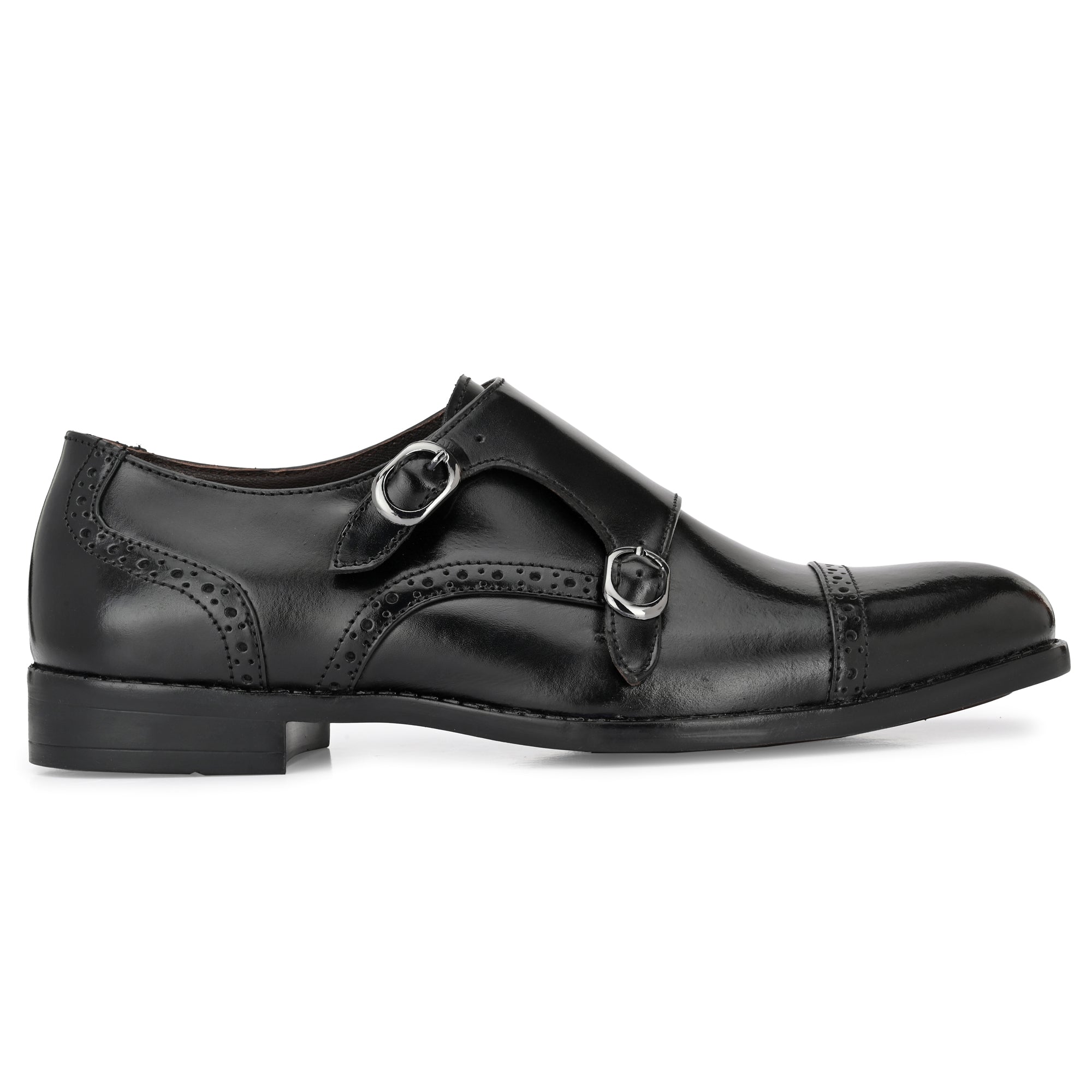 egoss-shoes Formal Leather Buckled Monk Shoes For Men - view 2