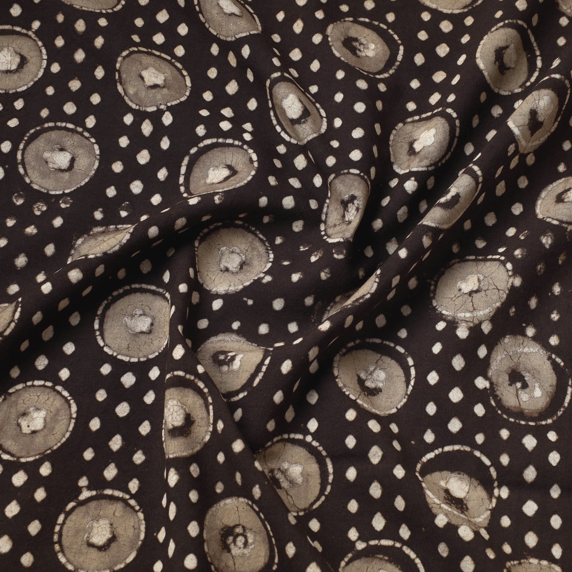 HAVELI CHRONICLES Brown - Pipad Block Printed Cotton Fabric - view 3