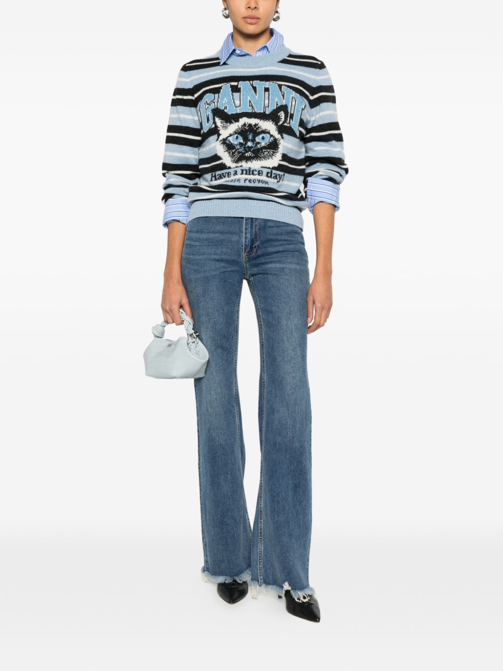 Ganni Wool crewneck sweater - view 2