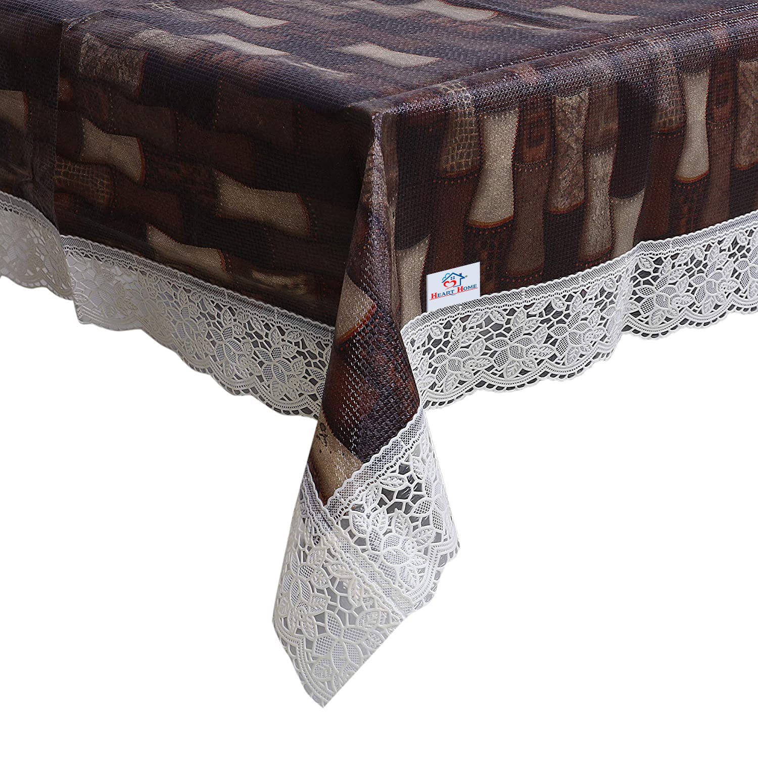 X60 bamboo design – Heart Home 40"x60" Bamboo Design PVC Waterproof, Antislip & Wipe Clean Center Table Cover for 4 Seater (Brown)-HS43HEARTH25570