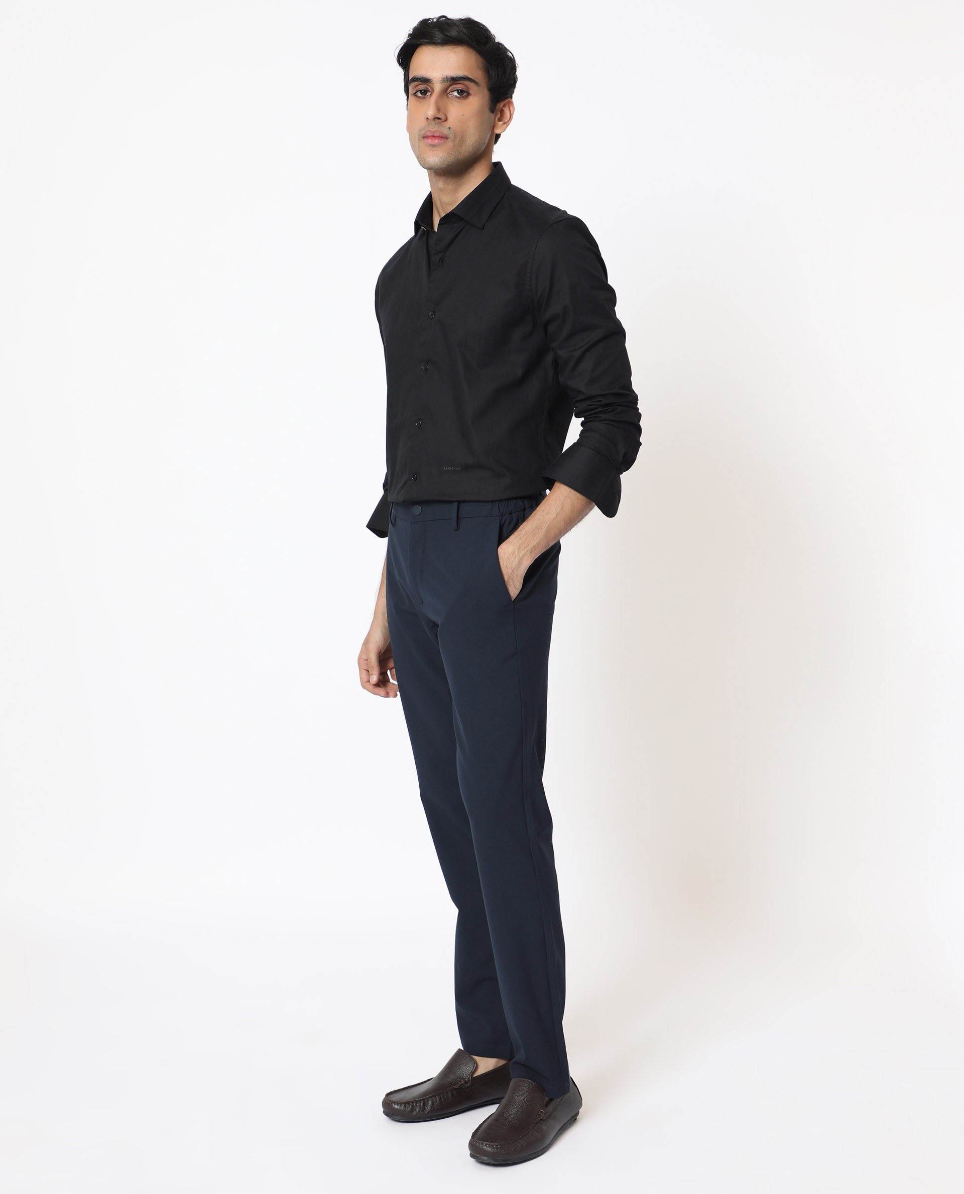 Rare Rabbit Men's Gazan Black Shirt Cotton Fabric Full Sleeves Slim Fit - view 8