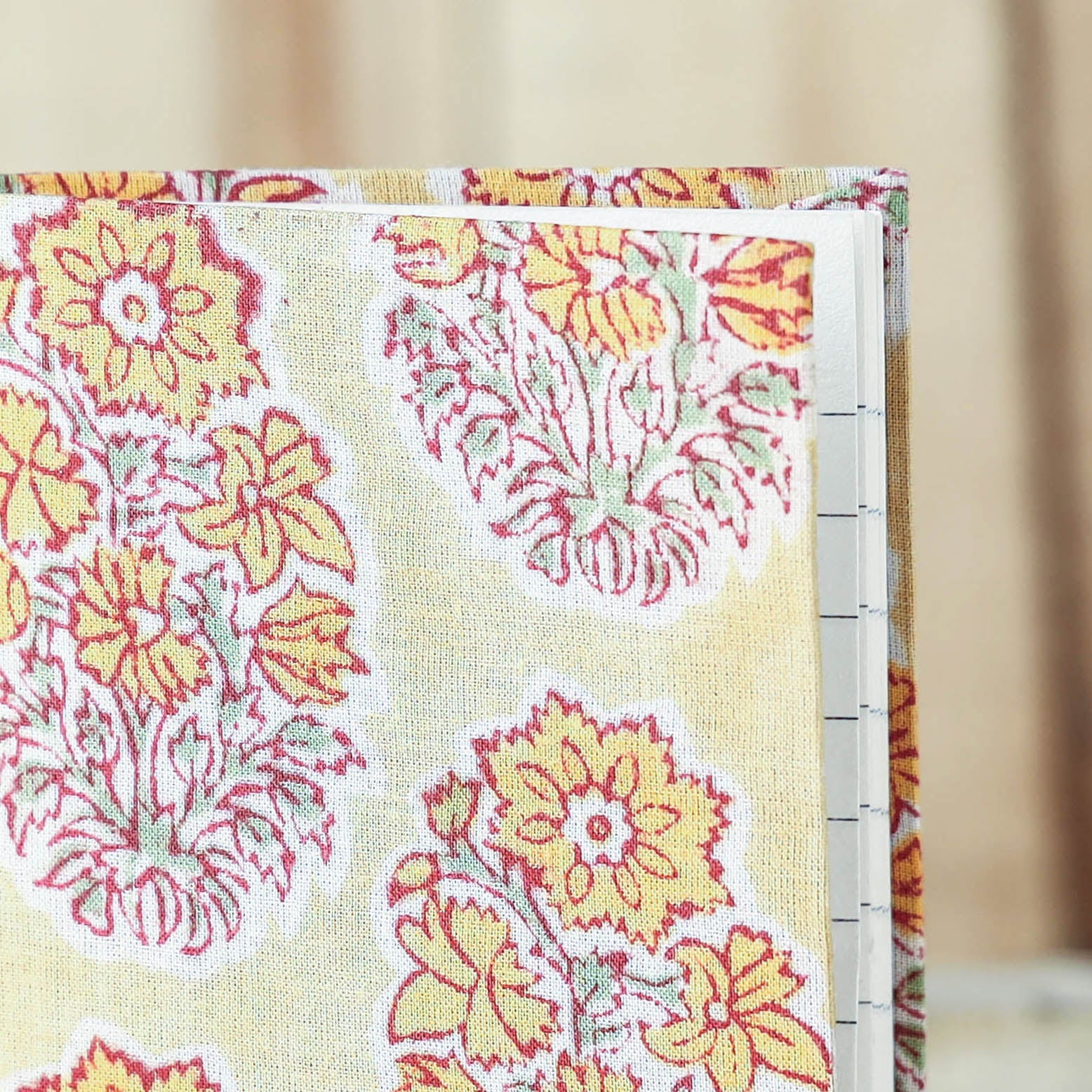 BINDAAS UNLIMITED Beige - Sanganeri Fabric Cover Handmade Paper Notebook (5 x 3.5 in) - view 2