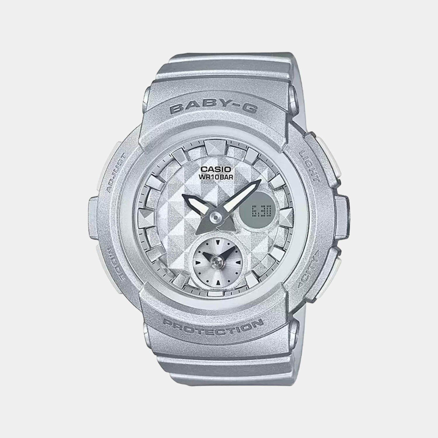 Casio Baby-G Women Quartz Silver Dial Analog-Digital Resin Watch BX077