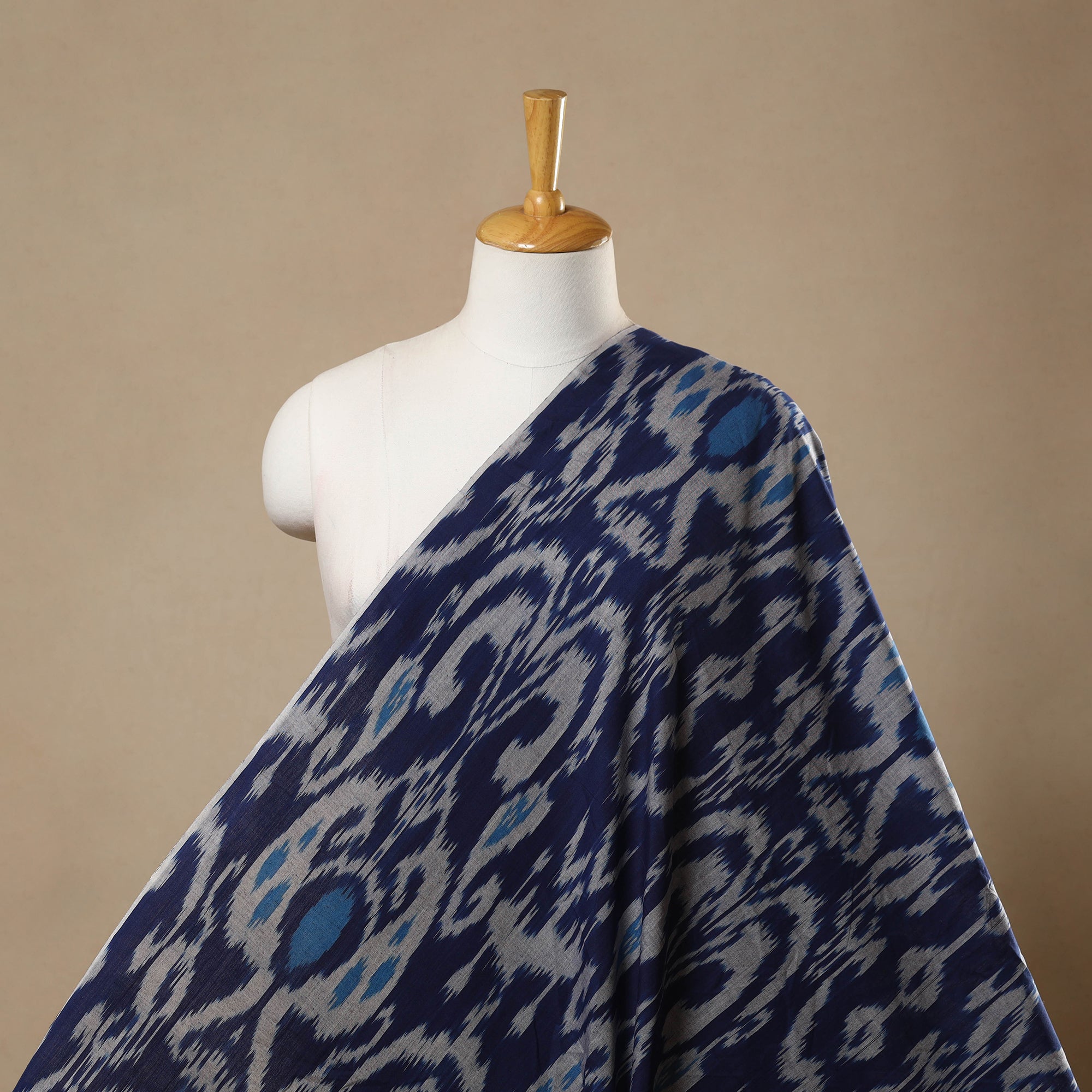 IKAT WEAVES BY EDEM CHANDANA Blue - Cotton Central Asian Pochampally Ikat Fabric 06