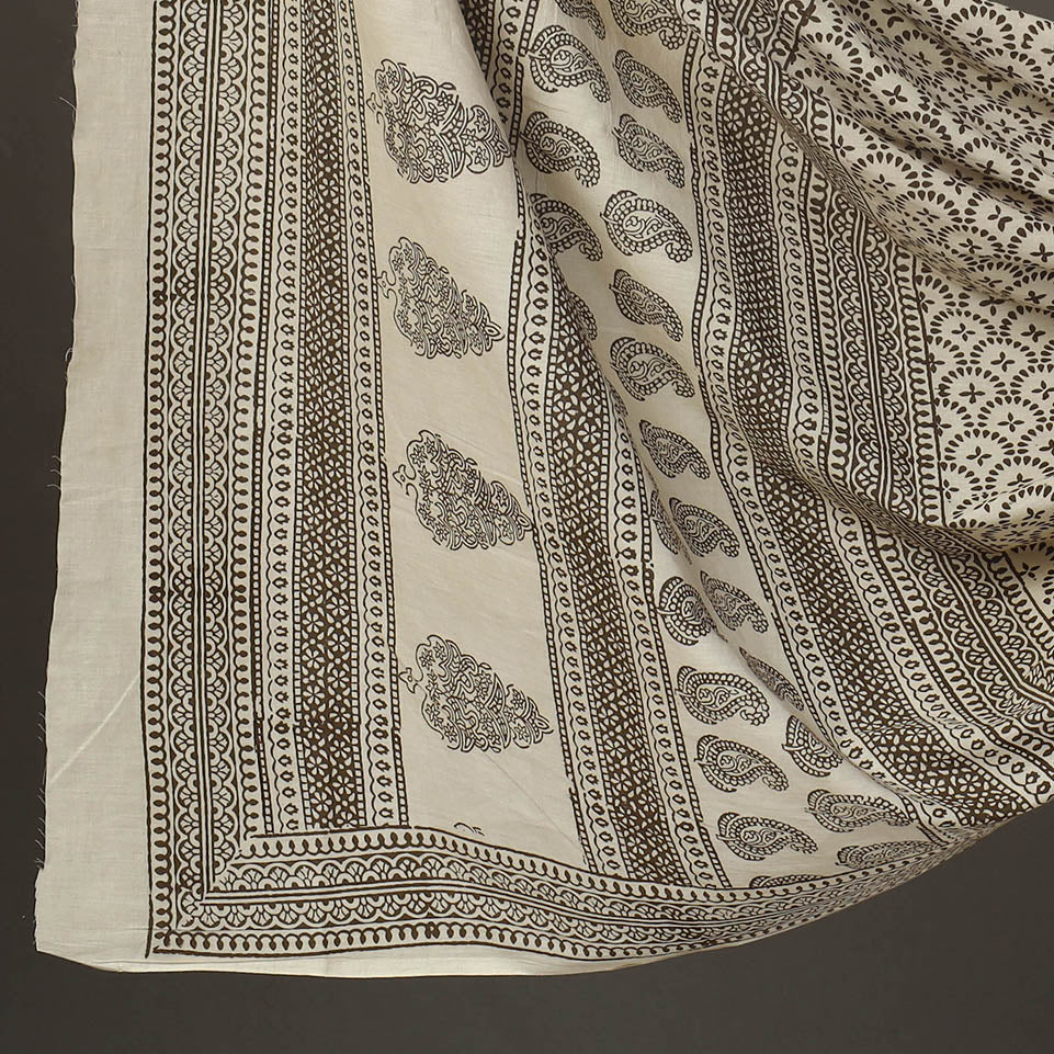 BAGH PRINTS BY MOHAMMED BILAL KHATRI Beige - 3pc Cotton Bagh Print Suit Material Set 13 - view 4