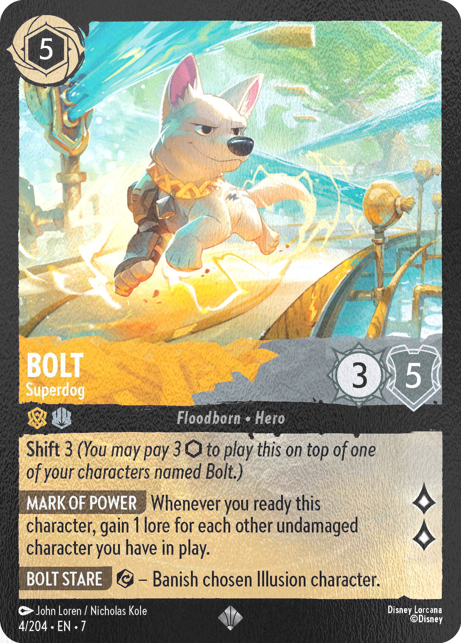 Island cold foil – Lorcana Bolt - Superdog - 4/204 [Archazia's Island] [Cold Foil]