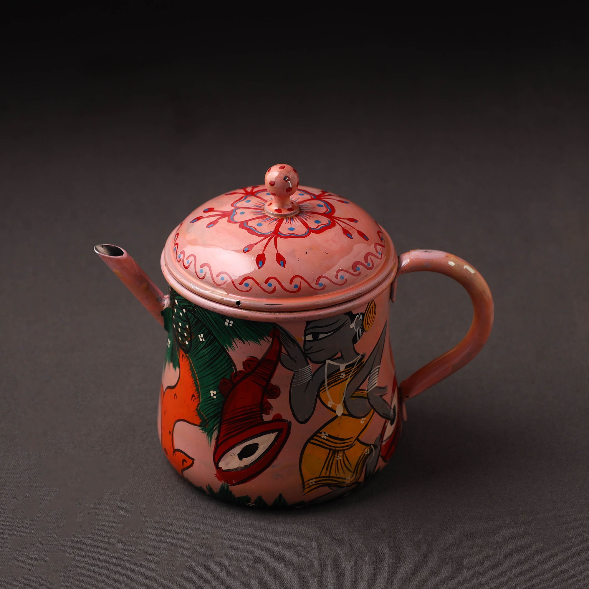 AAYAAS Bengal Patua Handpainted Stainless Steel Oil Dispenser 34