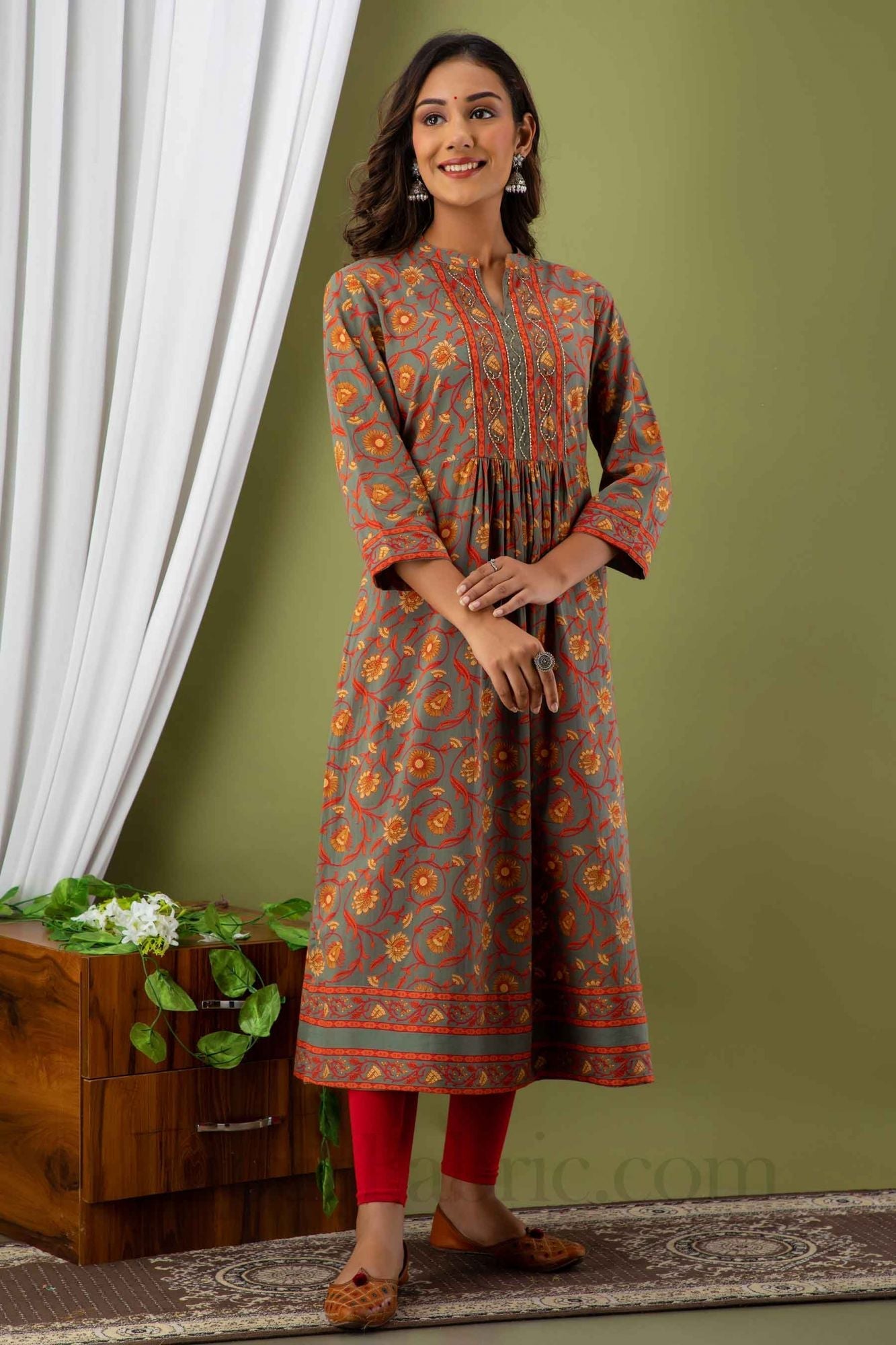 JaipurFabric® Women Colorful Cotton Flared Kurti - view 7