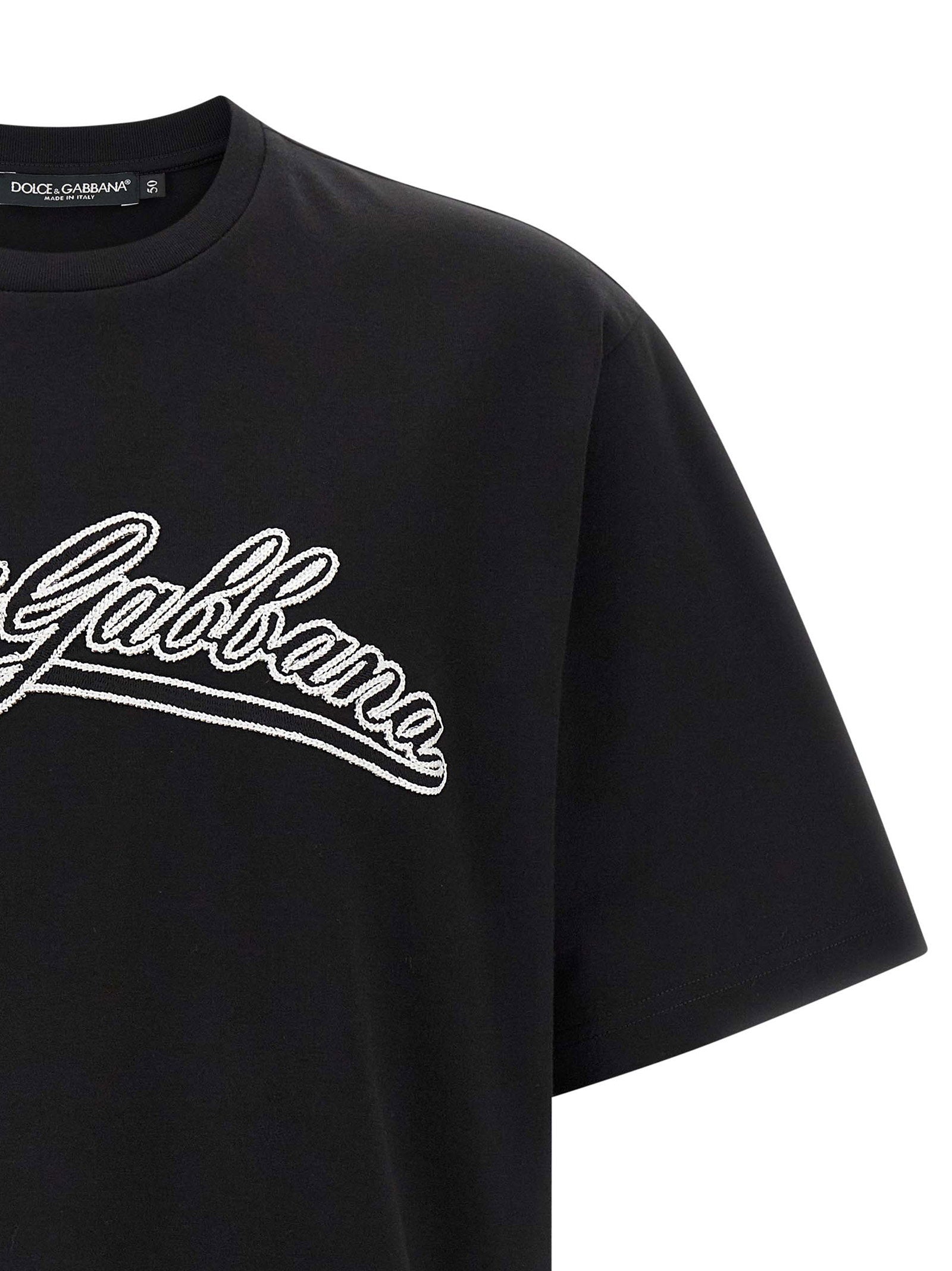 Dolce & Gabbana Logo Embroidery T-shirt – 100% cotton - view 3