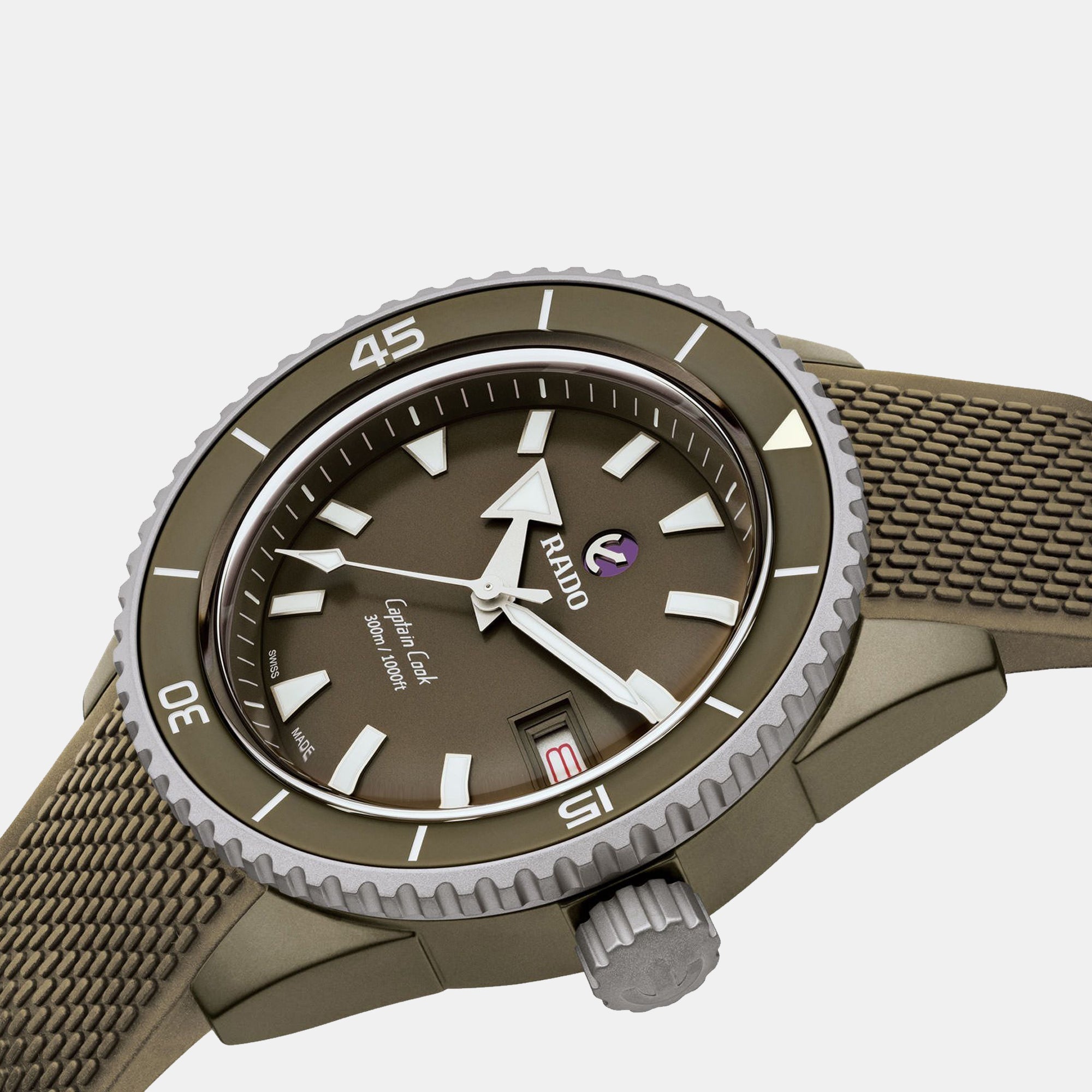 Rado Captain Cook Men Automatic Brown Dial Analog Rubber Watch R32130318 - view 2