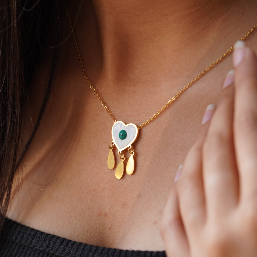 Branta Evil Eye Heart Necklace