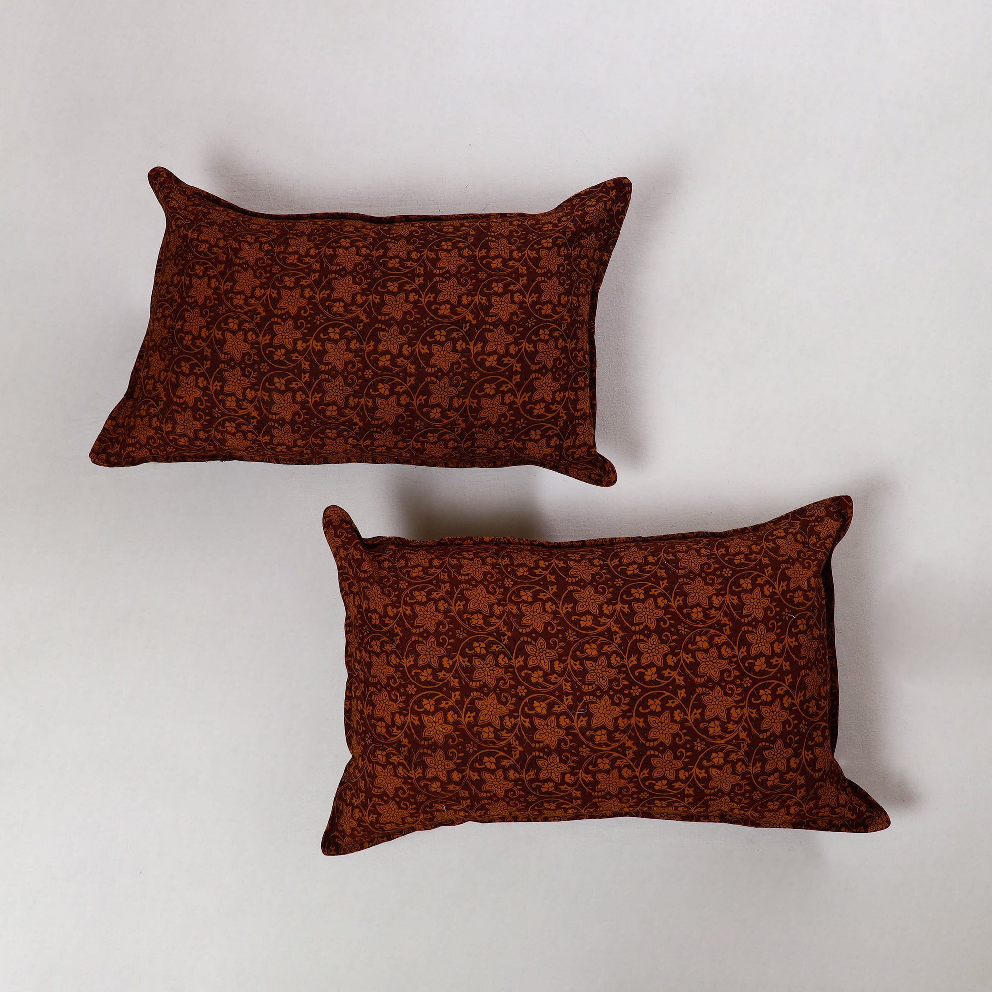 NOORI BAZAR Brown - Bagh Block Printed Cotton Pillow Cover (Set of 2) 03 - view 2