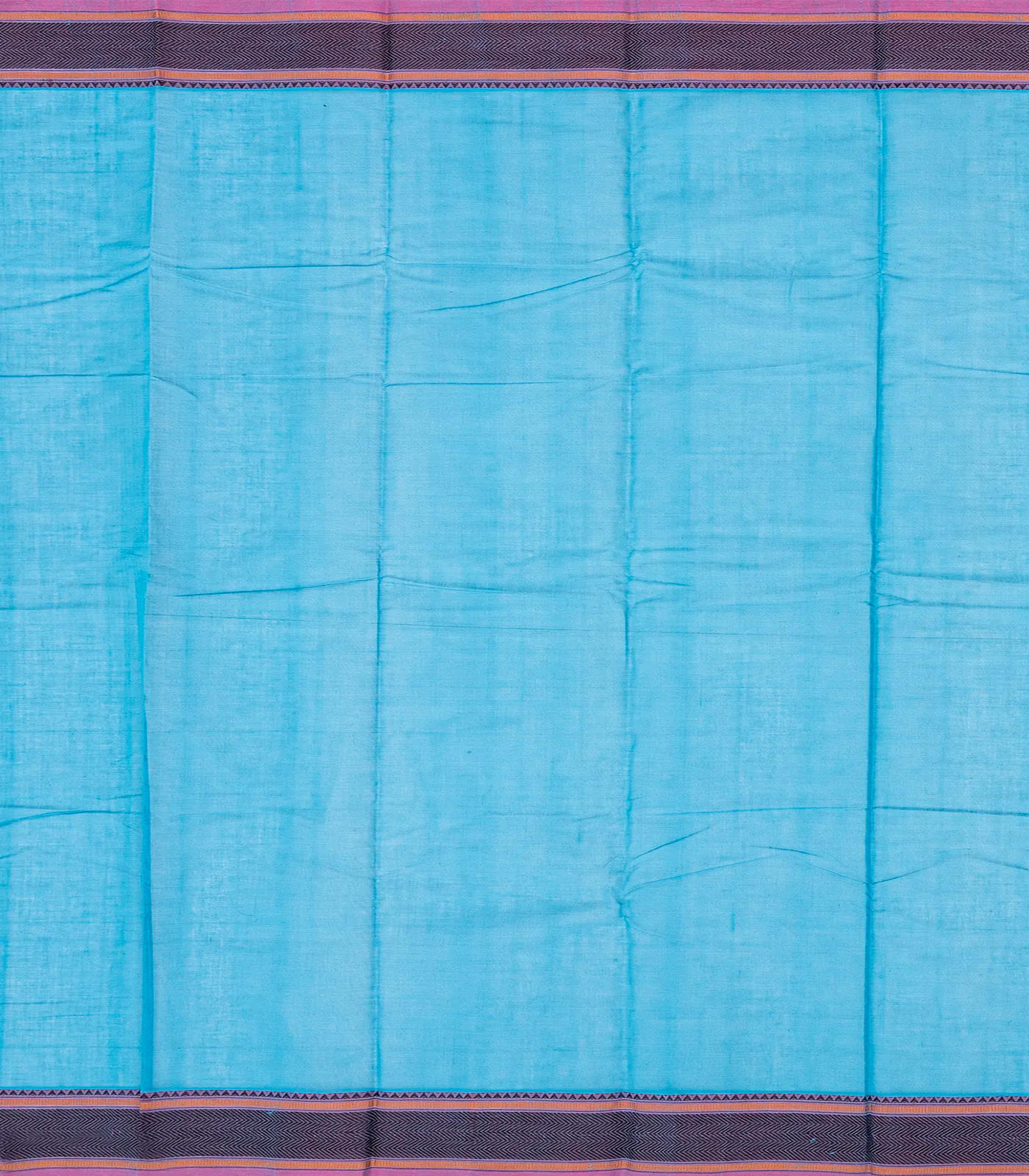 RmKV Sky Blue Handloom Kanchi Cotton Saree With Checks-Sky Blue - view 4