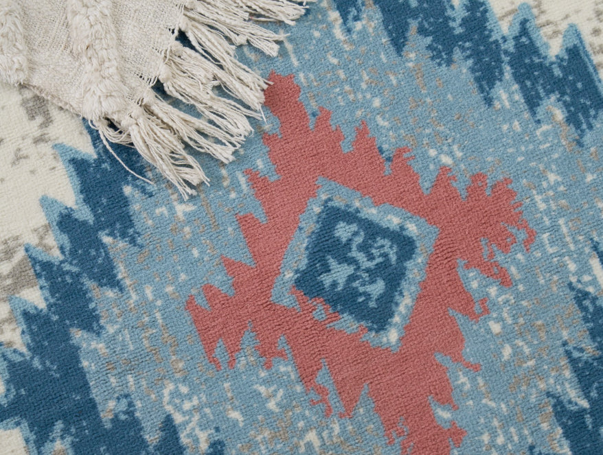 Spaces India Anti Skid Teal Wonder Full Carpet By Welspun - view 4