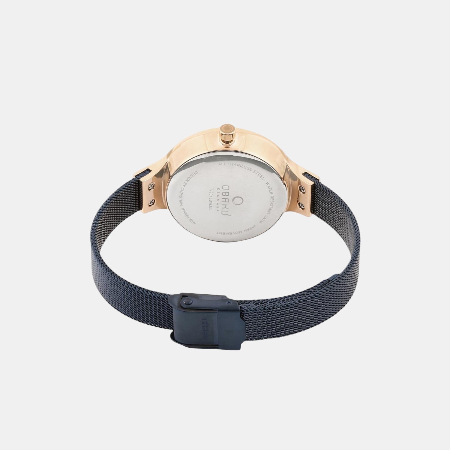 Obaku Eng Ocean Women Quartz Blue Dial Analog Stainless Steel Watch V201LDVLML - view 2