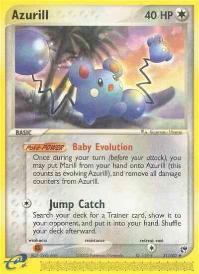 Uncommon ex2-31 reverse – Pokémon Azurill - 31/100 - Uncommon [ex2-31] [Reverse Holo]