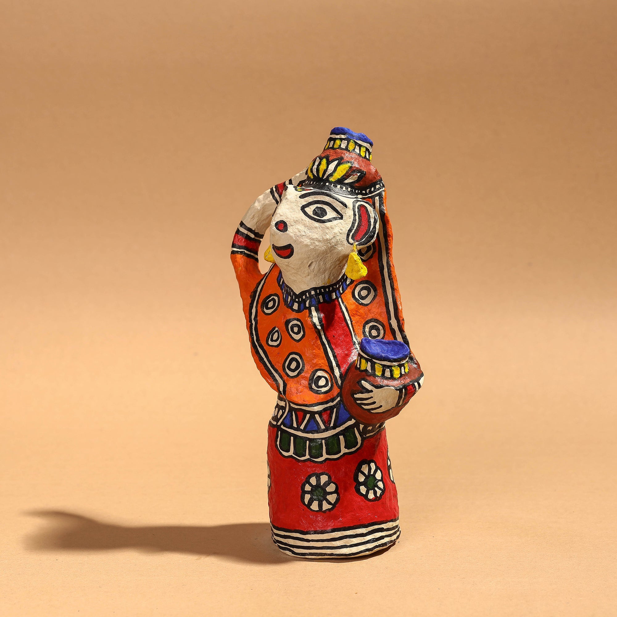 ITOKRI CRAFTS INITIATIVE Doll - Madhubani Handpainted Paper Mache Home Decor Item - view 2