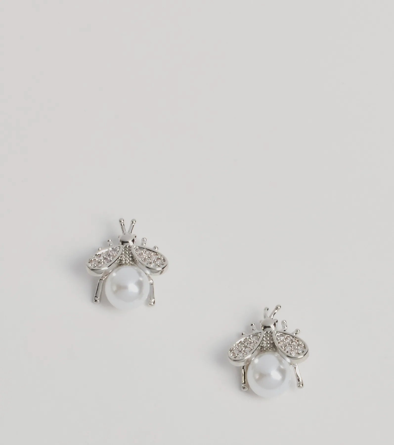 Windsor Glam Cutie Rhinestone And Pearl Bee Stud Earrings