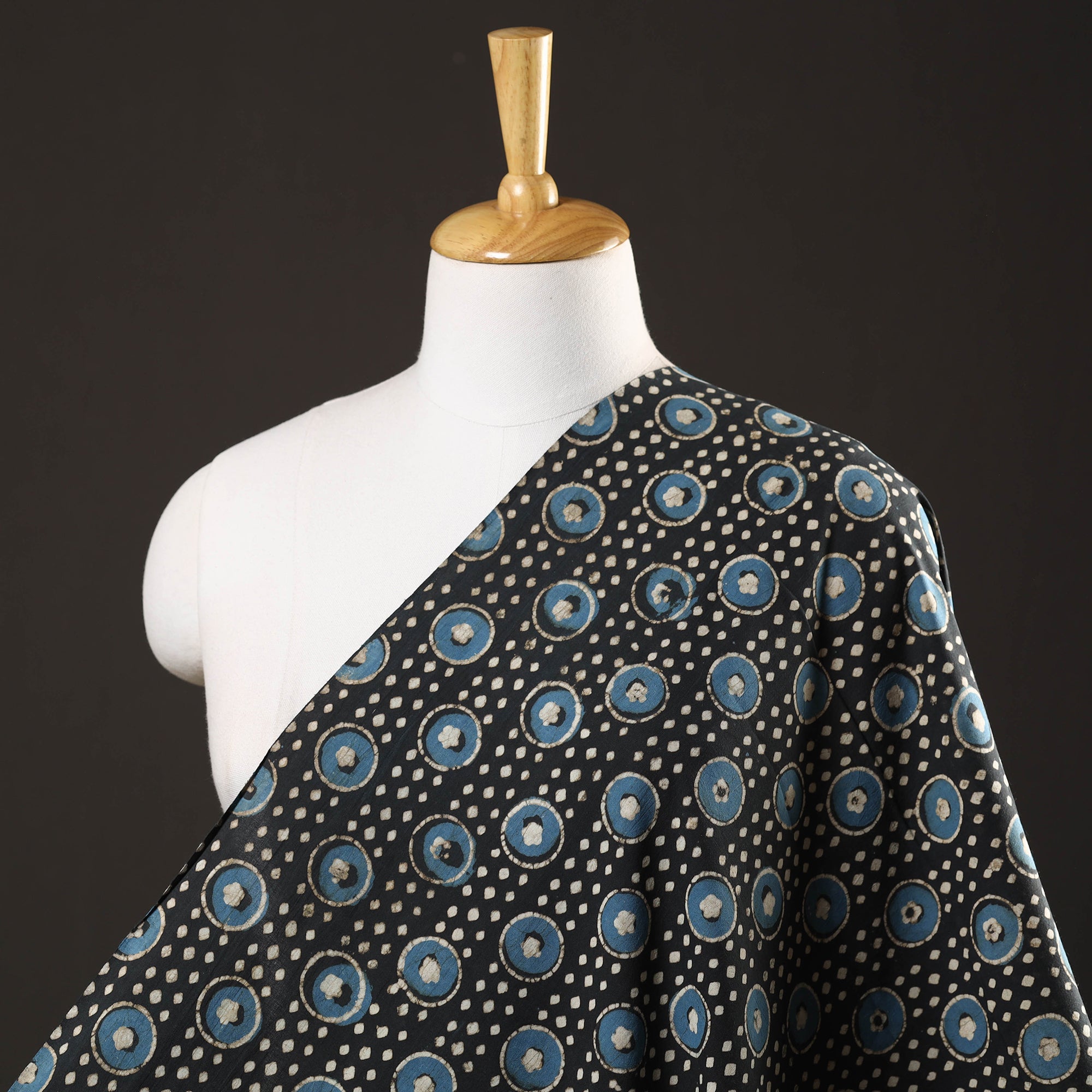 HAVELI CHRONICLES Black - Pipad Block Printed Cotton Fabric