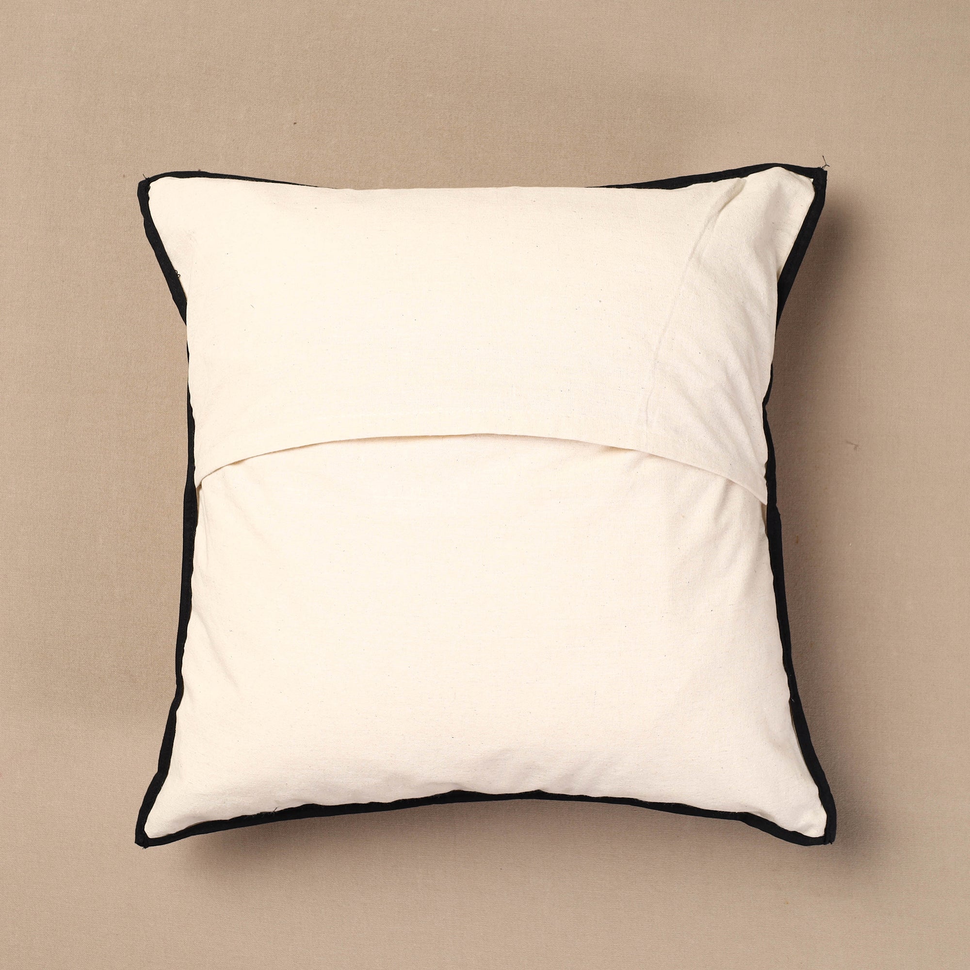 KACHCHH JI CHHAAP Beige - Bakhiya Tanka Applique Work Cotton Cushion Cover (16 x 16 in) - view 3