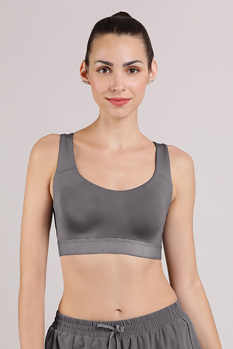 Amante Elements Cotton Lined Low Impact Sports Bra - Volcanic Glass