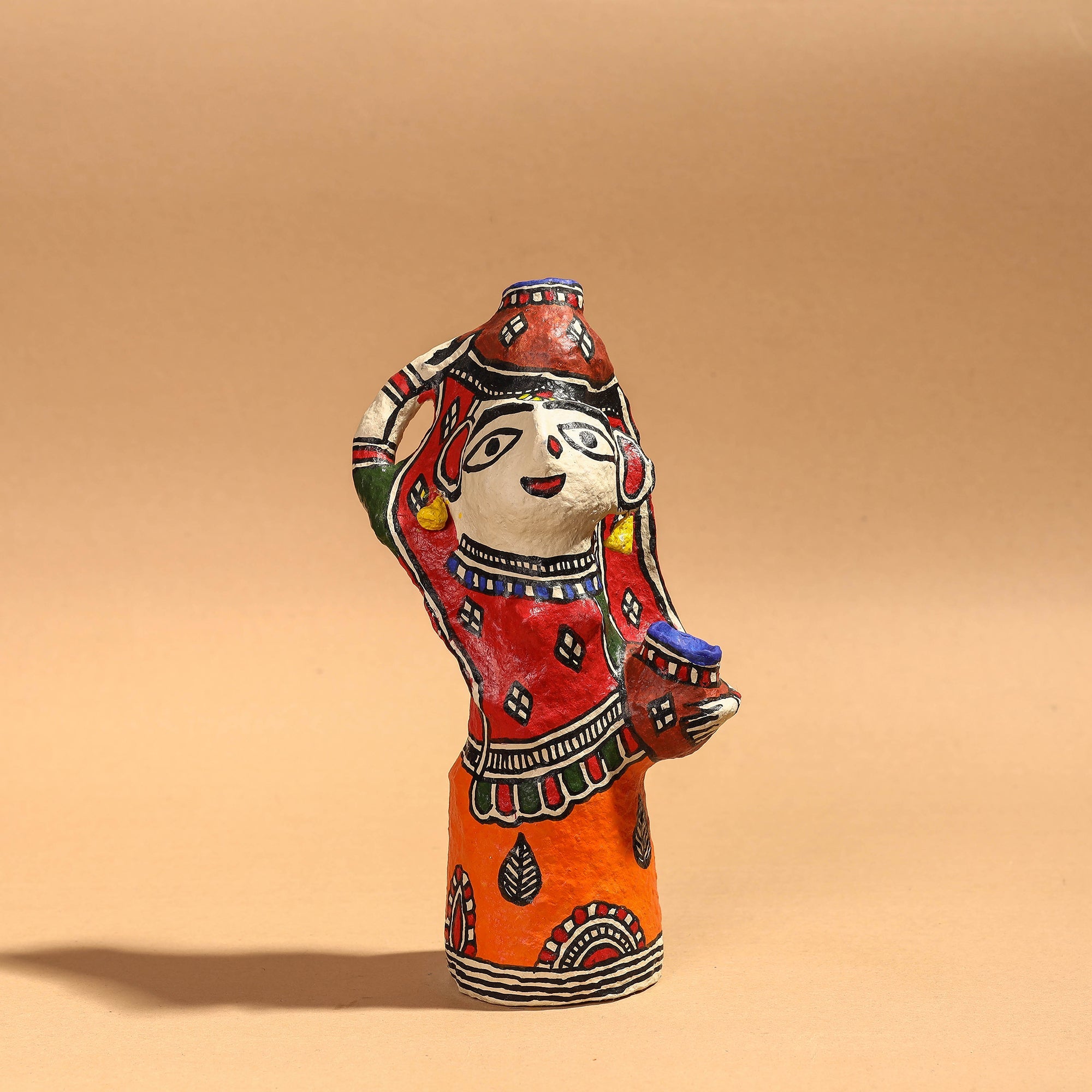 ITOKRI CRAFTS INITIATIVE Doll - Madhubani Handpainted Paper Mache Home Decor Item
