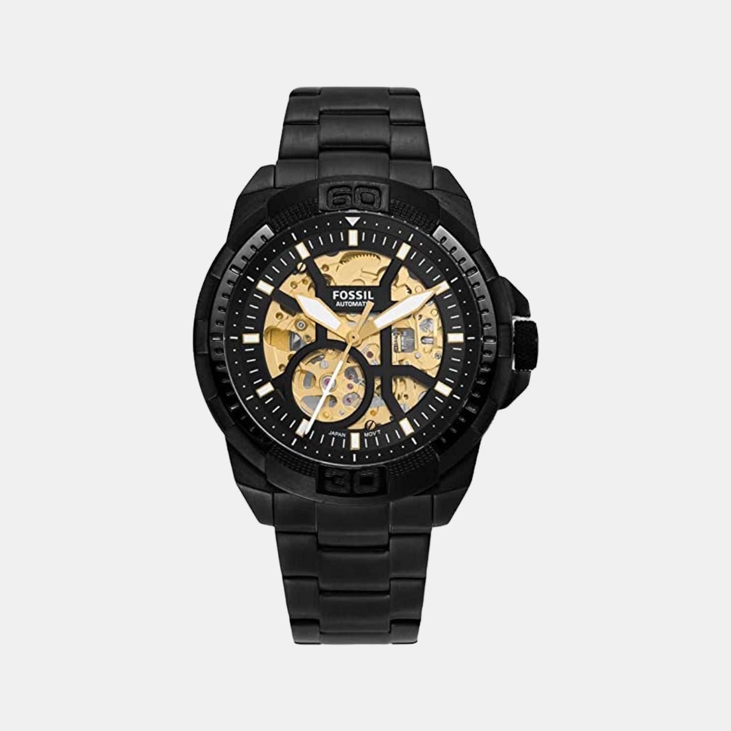 Fossil Bronson Men Automatic Black Dial Analog Stainless Steel Watch ME3217