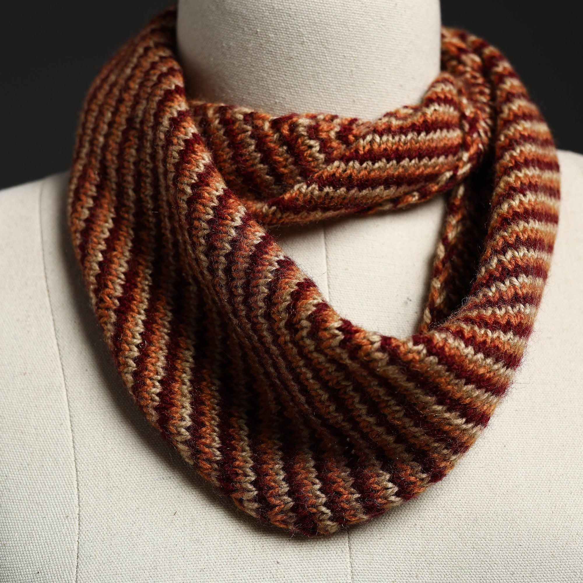 KILMORA Brown - Kumaun Hand Knitted Woolen Neck Warmer 22 - view 2