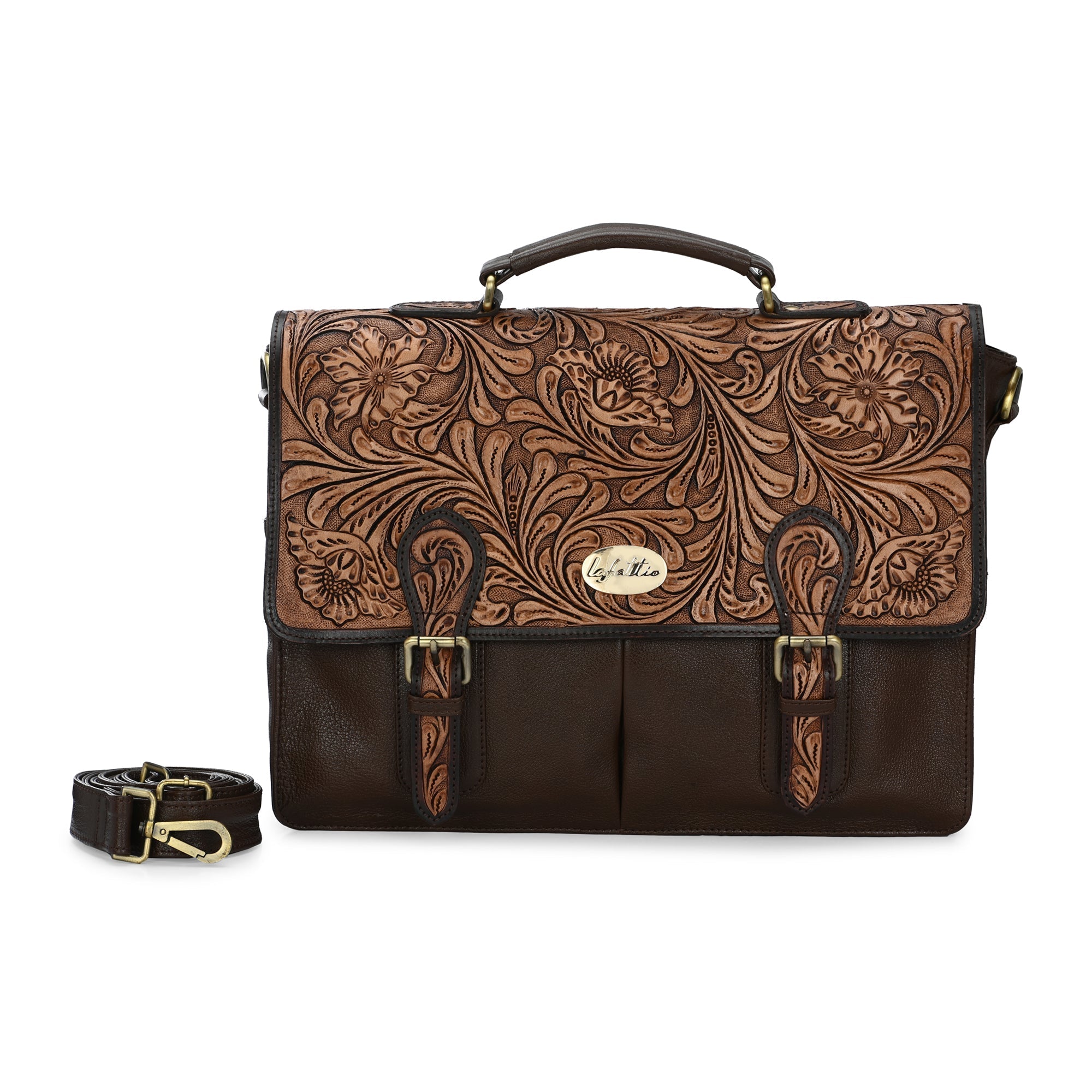 Hand-Carved Bags by Lafattio – Brown - view 3