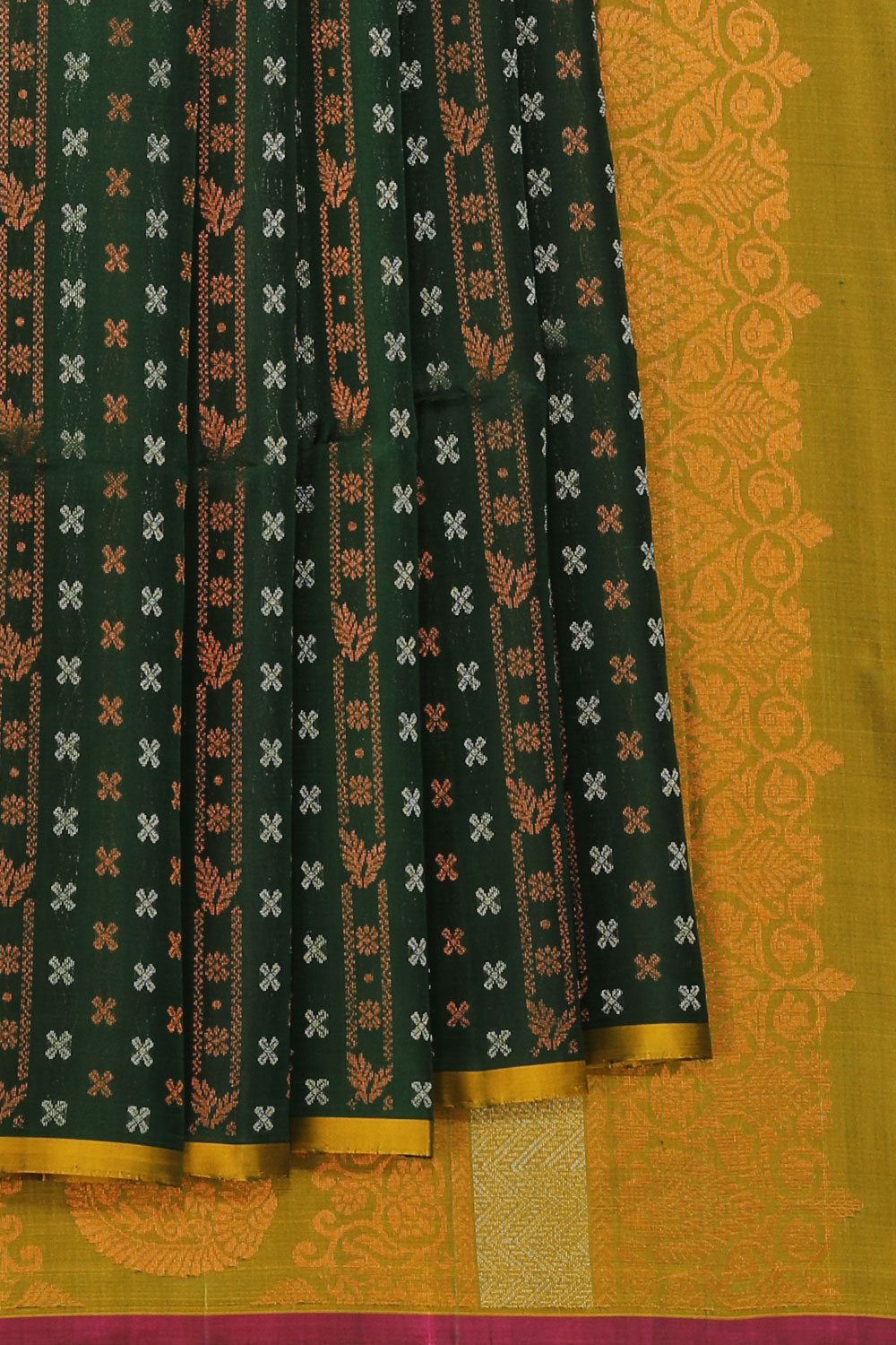 Kalanjali Gorgeous Bottle-Green Saree – Women's