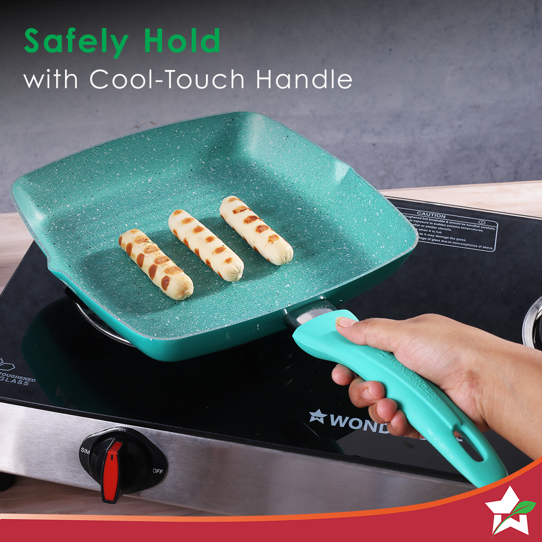 Wonderchef Renewed Celebration Non-stick 24cm Grill Pan. - view 4