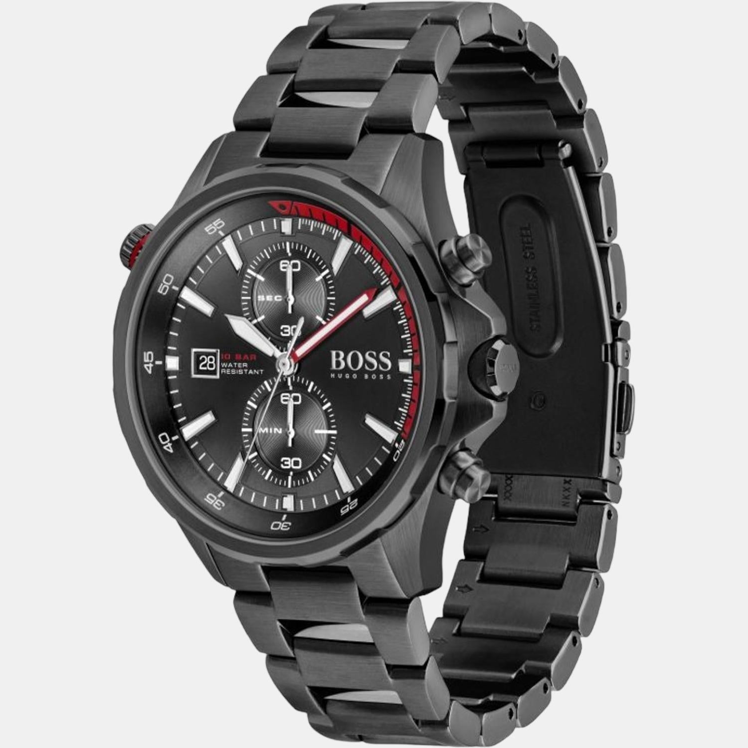Boss Globetrotter Men Quartz Black Dial Chronograph Stainless Steel Watch 1513825 - view 2