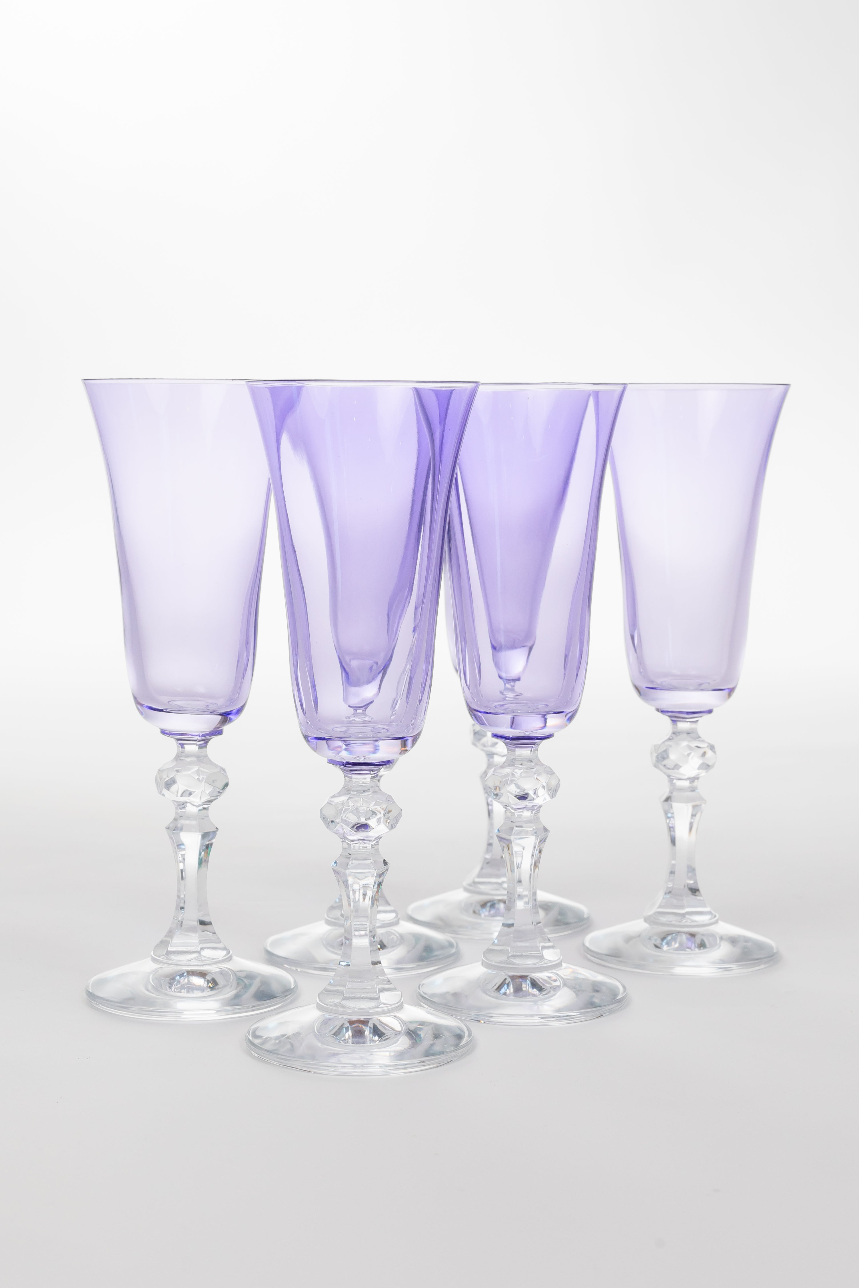 Estelle Colored Glass Estelle Colored Regal Flute With Clear Stem - Set of 6 {Lavender}