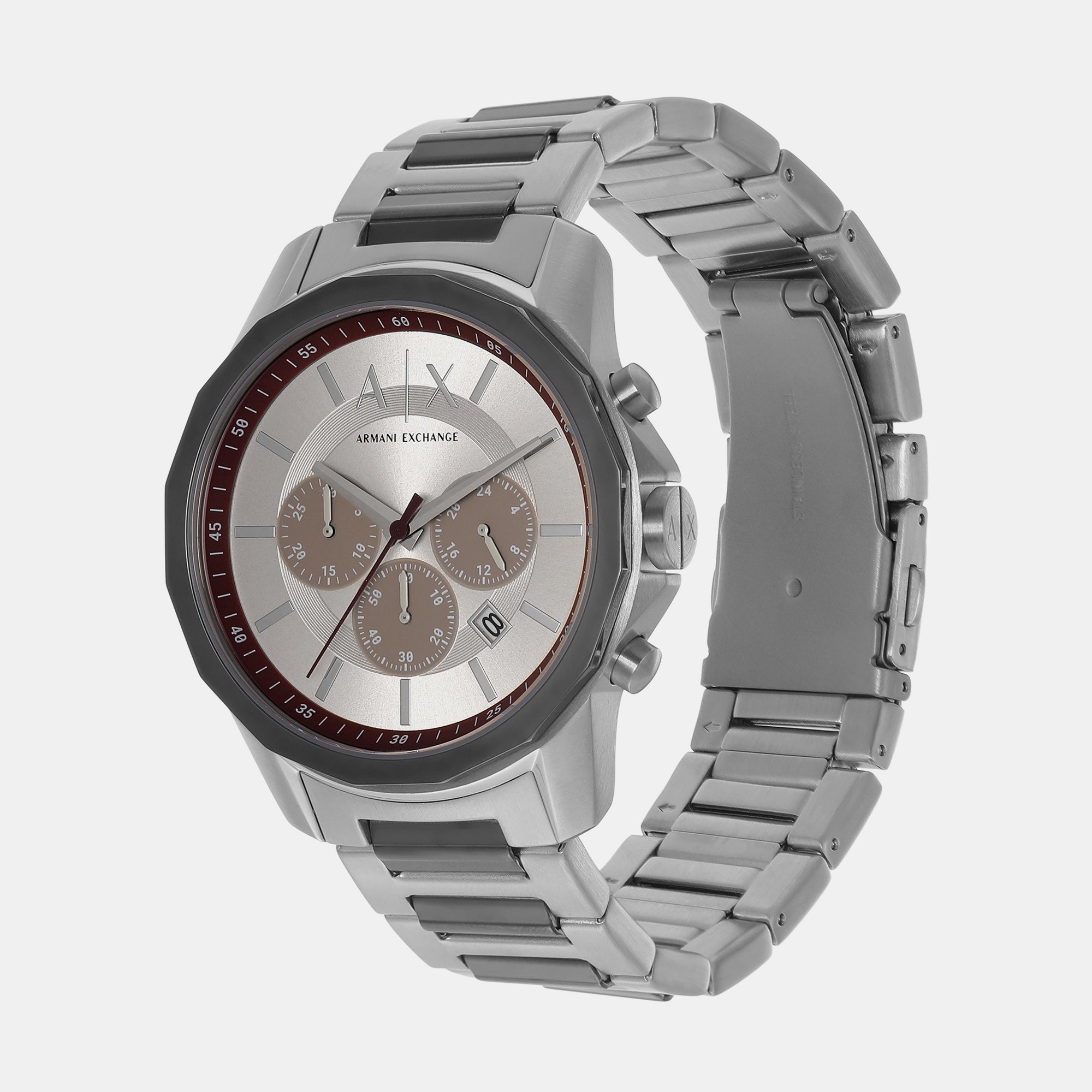 Armani Exchange Banks Men Quartz Silver Dial Chronograph Stainless Steel Watch AX1745 - view 2