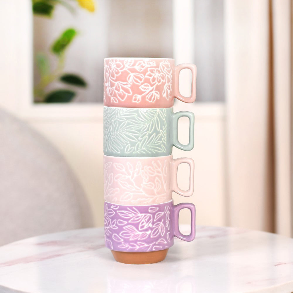 Nestasia Ceramic Gaia Stackable Coffee Cup Set Of 4 250ml - view 2