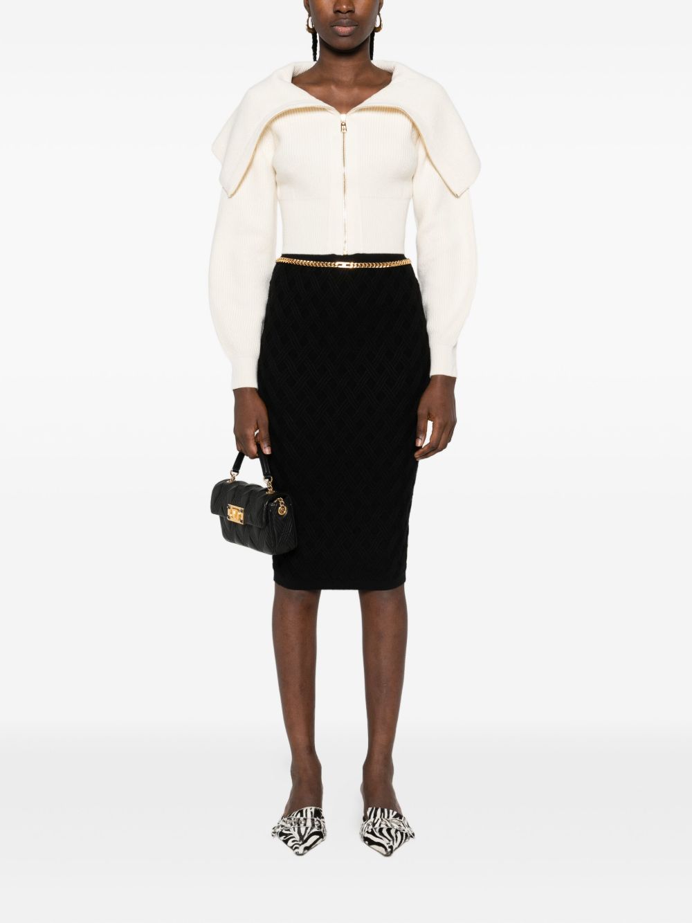 Elisabetta Franchi Knitted midi skirt - view 2