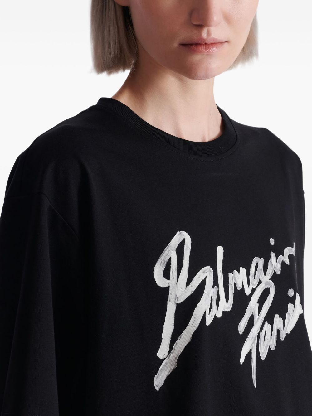 Balmain Boxy T-shirt with Brush print – Organic Cotton 100% - view 2