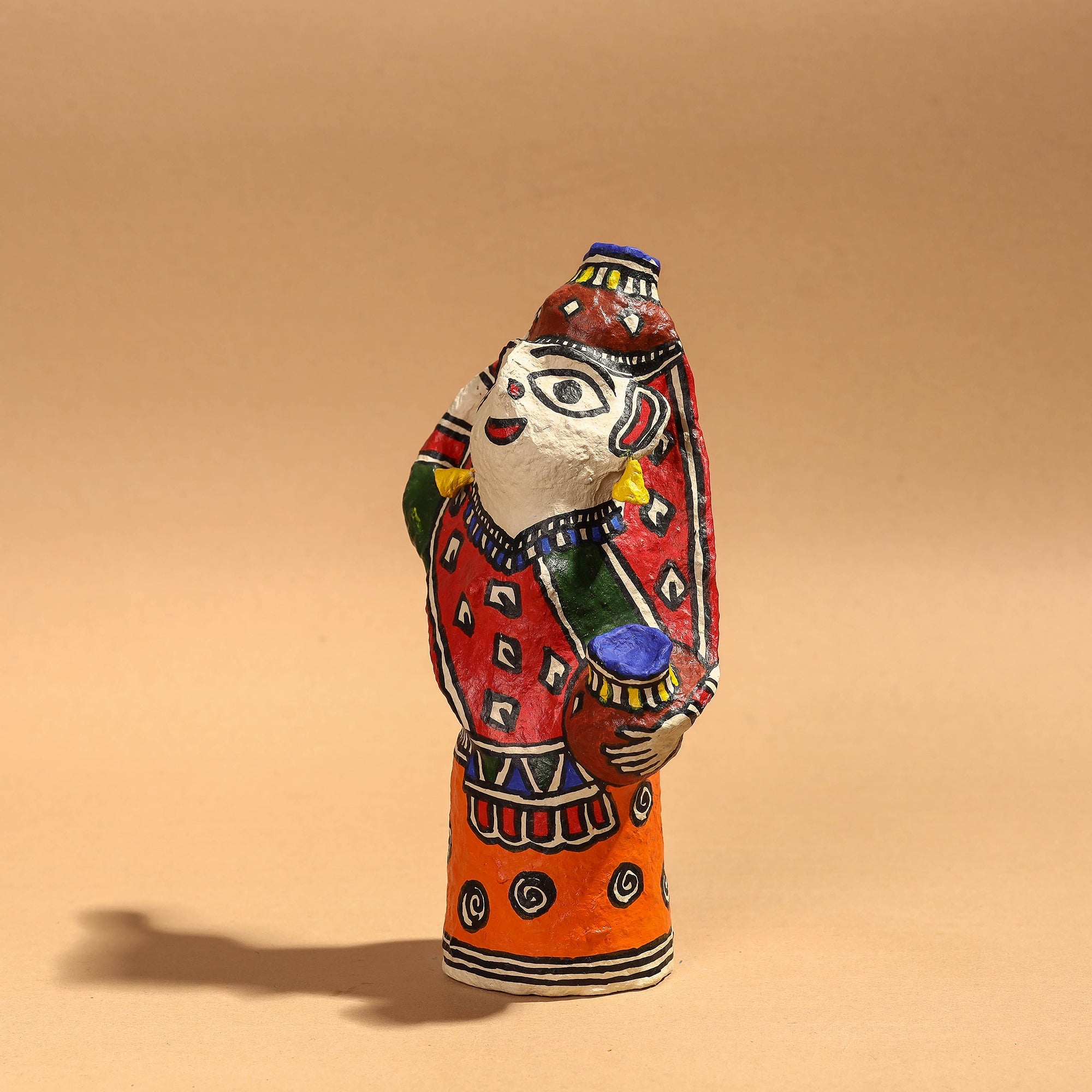 ITOKRI CRAFTS INITIATIVE Doll - Madhubani Handpainted Paper Mache Home Decor Item - view 2