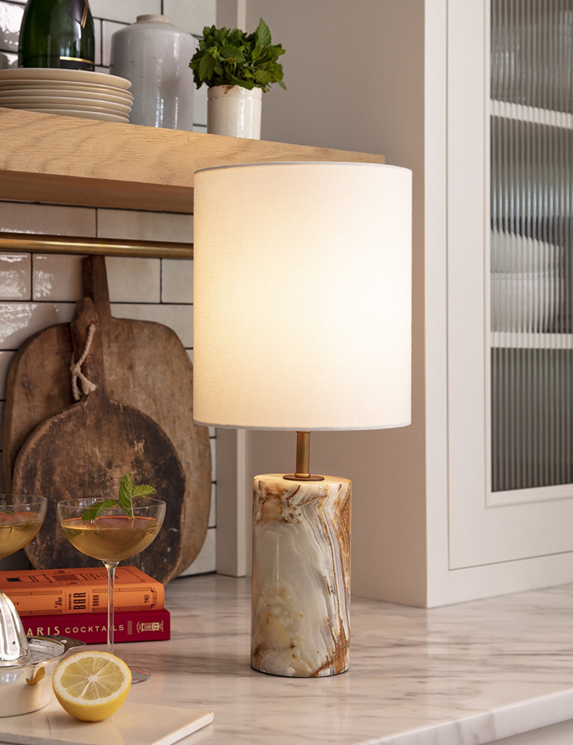 Lulu and Georgia Jade and Brass Mini Table Lamp by Regina Andrew - view 2