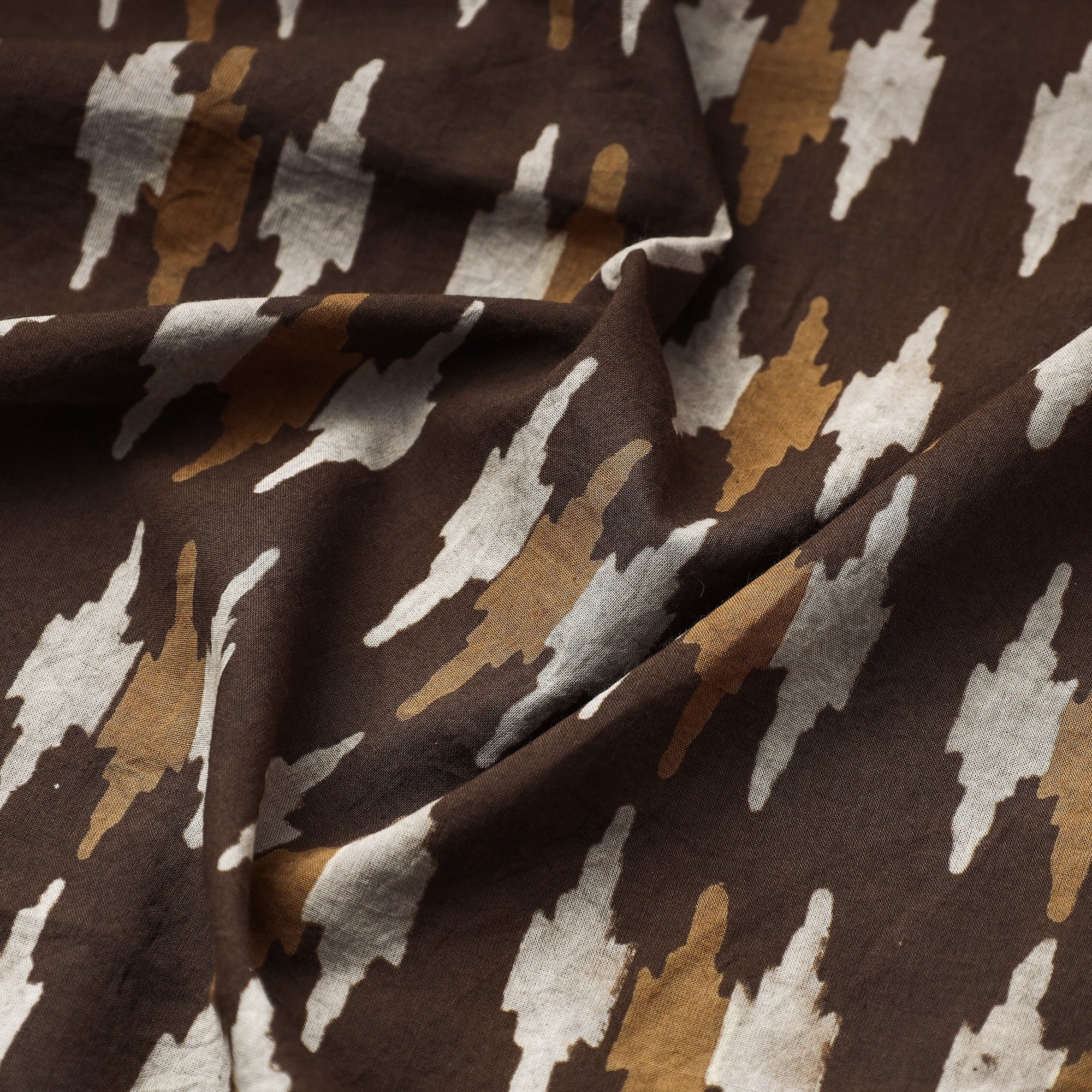 HAVELI CHRONICLES Brown - Akola Hand Block Printed Cotton Fabric - view 3