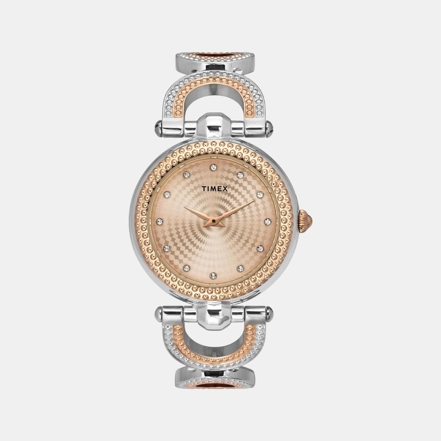Timex Fria Women Quartz Rose Gold Dial Analog Stainless Steel Watch TWEL14105