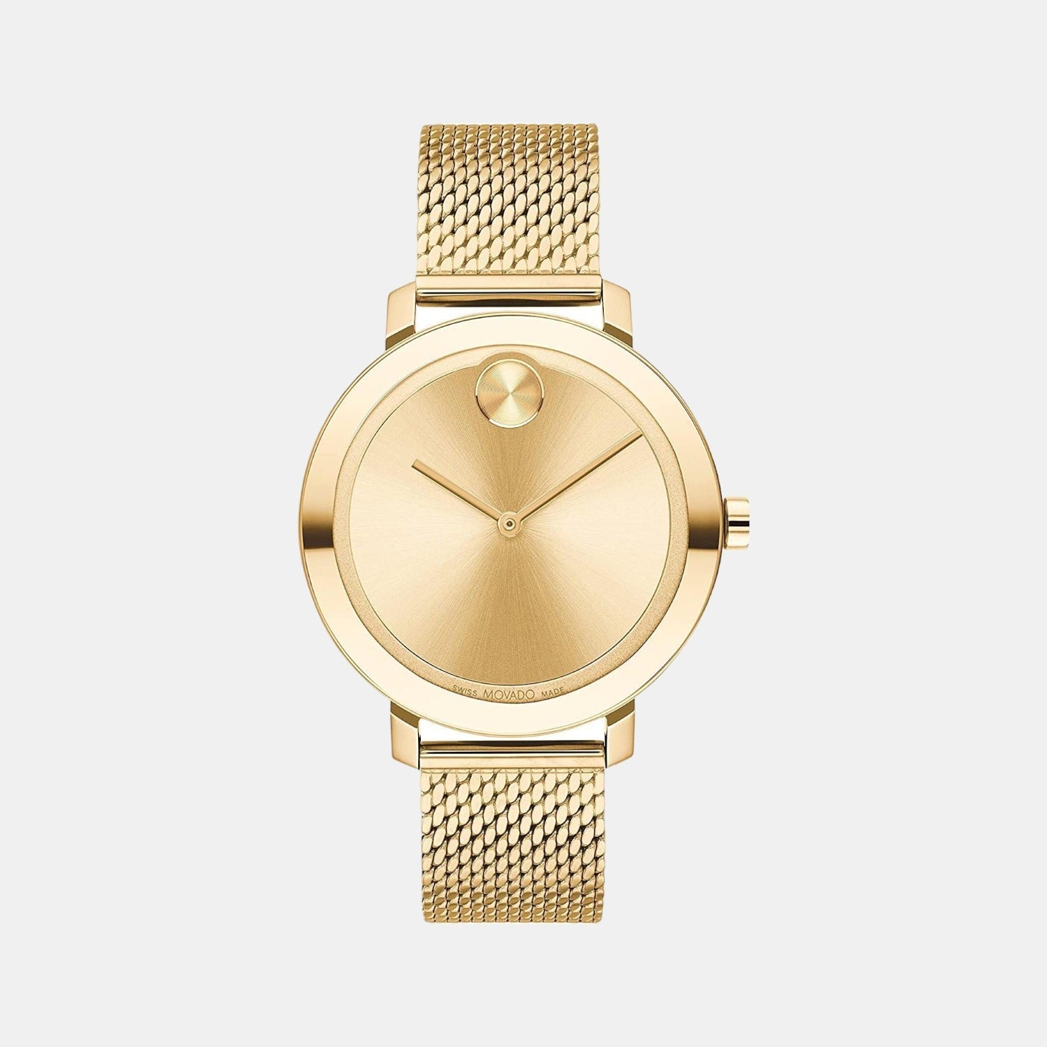 Movado Bold Evolution Women Quartz Gold Dial Analog Stainless Steel Watch 3600814