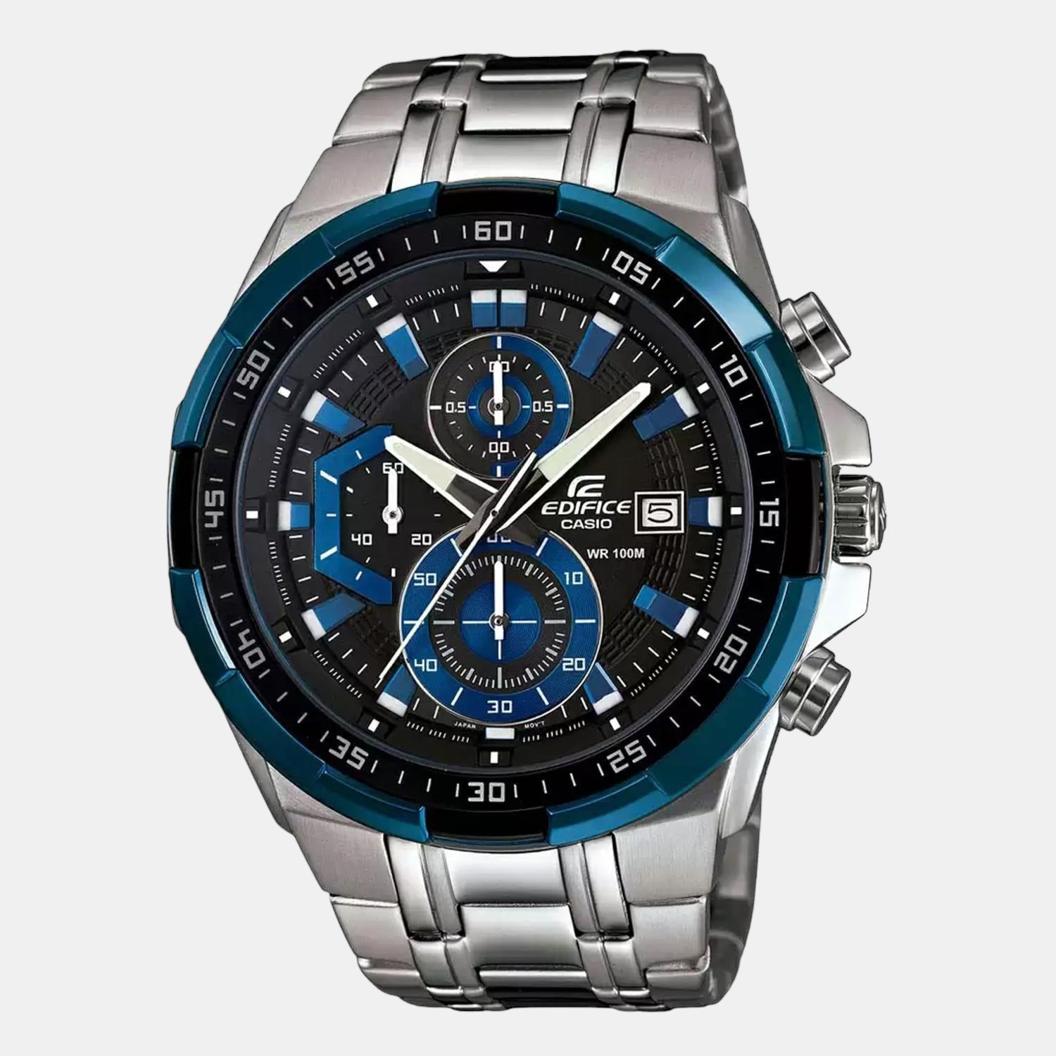 Casio Edifice Men Quartz Black Dial Chronograph Stainless Steel Watch EX190 - view 2